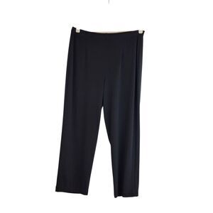 Chico's Cropped Pants Sz 1 Pull on Black Straight Leg Elastic Waist Stretch NEW